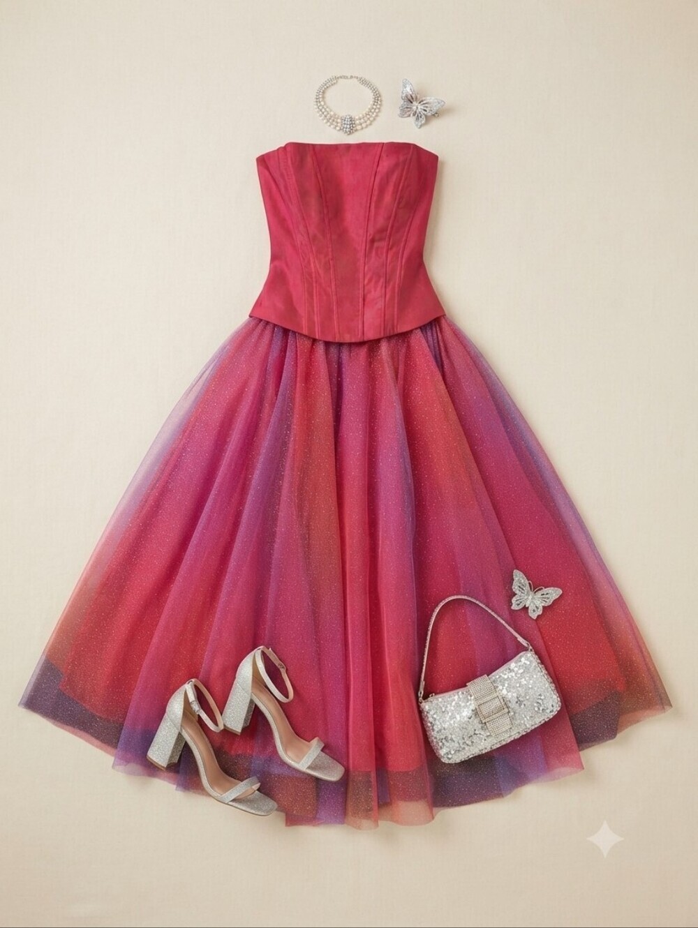 Vintage 90s Y2K Jessica McClintock Gunne Sax 2 Piece Corset Tulle Prom Dress